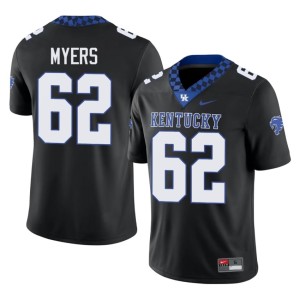 UK Wildcats Mens College Football Black Embroidery Ben Myers #62 Jersey 143791-865