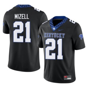 UK Wildcats #21 Embroidery Black College Football Tovani Mizell Men's Jerseys 198099-161