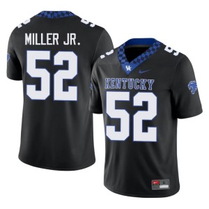 UK Wildcats #52 Embroidery Men's Black Cameron Miller Jr. College Football Jerseys 436696-304