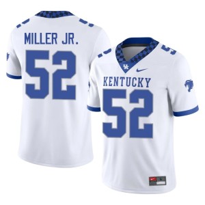 Kentucky Wildcats Cameron Miller Jr. #52 Men White College Football NCAA Jerseys 218994-206