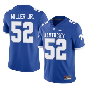 Kentucky Wildcats Royal #52 Mens Cameron Miller Jr. College Football Official Jersey 849870-821