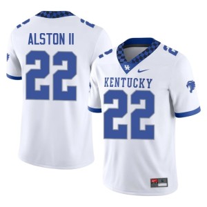 Kentucky #22 Official College Football White Delvecchio Alston II Men Jersey 374742-743