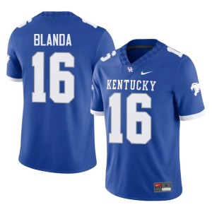 UK Wildcats Royal Mens #16 Stitched George Blanda College Football Jerseys 382145-799