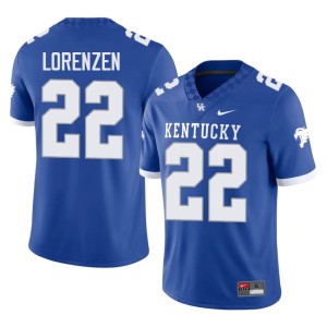 UK Wildcats High School Men's Royal #22 Jared Lorenzen College Football Jerseys 355121-294