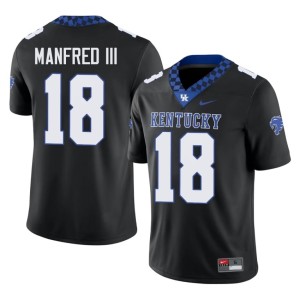 UK Wildcats Mark Manfred III #18 Embroidery Black Mens College Football Jersey 287844-978