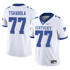 UK Wildcats #77 Tegra Tshabola Alumni White College Football Mens Jerseys 601632-805