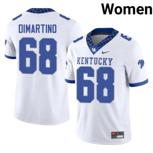 UK Wildcats College Football Alexander DiMartino #68 Women's White Replica Jersey 959187-949