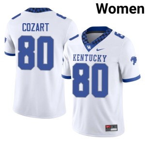 University of Kentucky White College Football Women's Ashton Cozart University #80 Jersey 296868-817