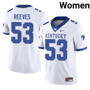 Kentucky Ben Reeves White #53 Women's College Football NCAA Jersey 745308-591