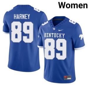 UK Wildcats Cash Harney Women's Player Royal #89 College Football Jersey 225885-445