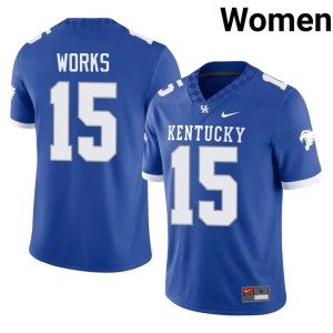 The Cats #15 Women's Official Cedric Works College Football Royal Jersey 114784-827