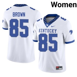 University of Kentucky White Elijah Brown Women's #85 Limited College Football Jersey 987080-628
