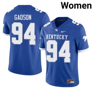 Kentucky Wildcats College Football Tavion Gadson Womens Stitched Royal #94 Jersey 530823-815