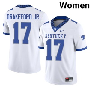 Big Blue Nation College Football William Drakeford Jr. White Alumni Women #17 Jerseys 974083-683