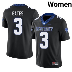BBN Limited Women Black Aaron Gates #3 College Football Jersey 663924-594