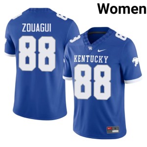 University of Kentucky College Football #88 Adam Zouagui Royal Game Women's Jersey 234618-169