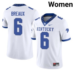 The Cats White Game Women's #6 Ahmad Breaux College Football Jersey 108159-477