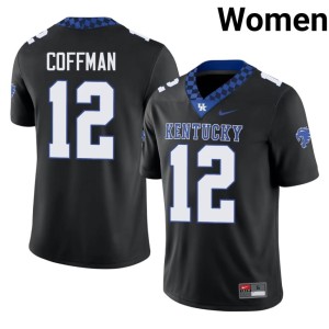 UK Black Limited Womens #12 College Football Brock Coffman Jerseys 873353-735