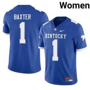 The Cats Limited Womens Royal #1 CJ Baxter College Football Jerseys 179008-751