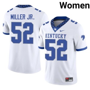 University of Kentucky White Womens Cameron Miller Jr. #52 College Football Limited Jerseys 397198-789