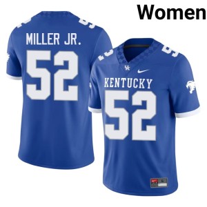 UK Wildcats Royal Women High School Cameron Miller Jr. College Football #52 Jersey 385785-875