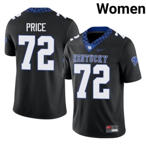 University of Kentucky Wildcats Stitched Coleton Price #72 Women College Football Black Jerseys 388876-142