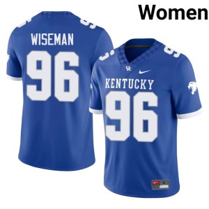 University of Kentucky Dominic Wiseman Royal Alumni #96 Women's College Football Jerseys 617140-576