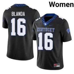 University of Kentucky Wildcats Black #16 College Football George Blanda Stitched Women Jerseys 342836-419