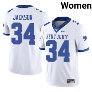 University of Kentucky Wildcats Women's NCAA Isaiah Jackson #34 College Football White Jerseys 603191-313