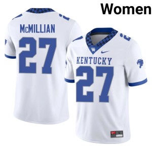 UK Wildcats Women #27 College Football White Isaiah McMillian Limited Jerseys 272184-275