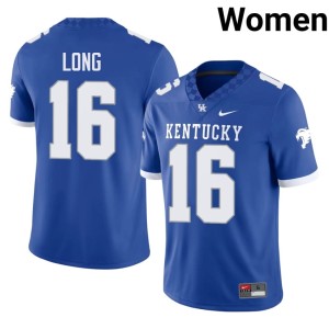 University of Kentucky Player Womens JacQai Long #16 Royal College Football Jerseys 163832-278