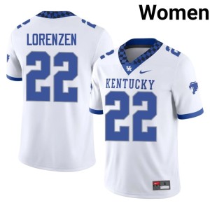 University of Kentucky College Football Jared Lorenzen 2026-27 #22 Womens White Jersey 424754-896