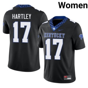 University of Kentucky Womens Stitched Black College Football Justyn Hartley #17 Jersey 296493-242