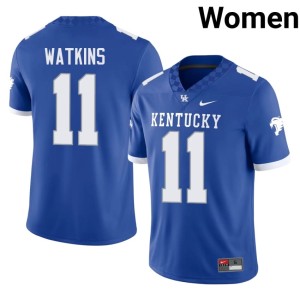 Wildcats College Football Royal Game #11 Women's Lincoln Watkins Jersey 507644-809