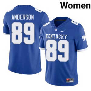 University of Kentucky College Football #89 Royal Max Anderson Womens Official Jerseys 478742-880