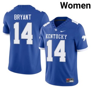 Kentucky Wildcats Womens Embroidery College Football Ty Bryant Royal #14 Jerseys 893560-203