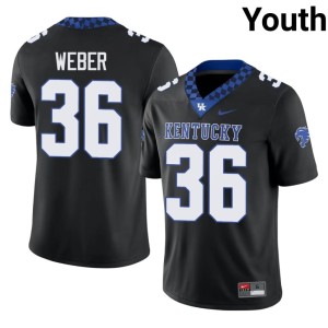 University of Kentucky Wildcats Youth College Football Game #36 Andrew Weber Black Jersey 420673-761