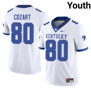 Wildcats #80 College Football Youth White Ashton Cozart High School Jerseys 258137-786