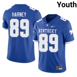 UK Wildcats Youth Royal Replica #89 Cash Harney College Football Jerseys 720516-126
