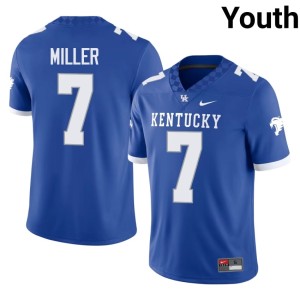 University of Kentucky Youth #7 DJ Miller College Football Royal High School Jersey 885974-537