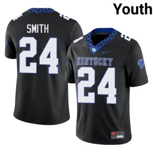 Kentucky Wildcats Youth Jaden Smith Limited Black #24 College Football Jerseys 258731-599