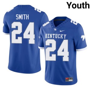 UK Jaden Smith College Football #24 Royal Youth Player Jersey 755978-774