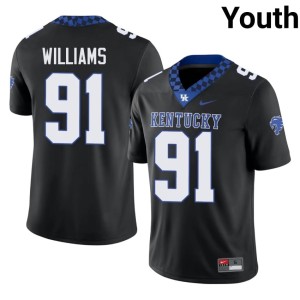 Big Blue Nation NCAA Jaden Williams Black Youth #91 College Football Jersey 513603-822