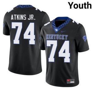 UK Wildcats University Black Youth College Football #74 Jermiel Atkins Jr. Jerseys 876279-954