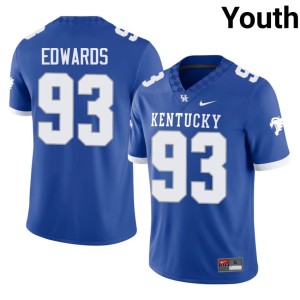 University of Kentucky Wildcats Youth College Football #93 Royal 2026 Kalen Edwards Jersey 461199-987