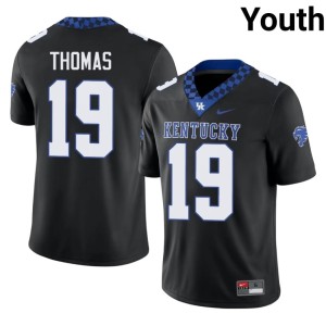 UK Wildcats Black College Football Youth Kevis Thomas Player #19 Jerseys 604719-433