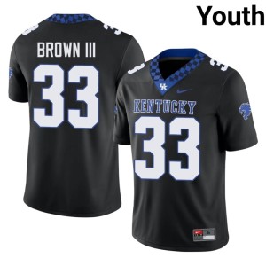Wildcats #33 College Football Black NCAA Sam Brown III Youth Jerseys 930654-584