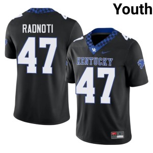 University of Kentucky Wildcats #47 Black Youth College Football Embroidery Spencer Radnoti Jersey 829293-632
