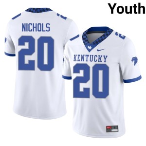 BBN #20 Youth White Terhyon Nichols Official College Football Jersey 142846-685