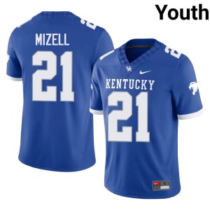 UK Wildcats Royal Youth Embroidery #21 College Football Tovani Mizell Jerseys 420338-185